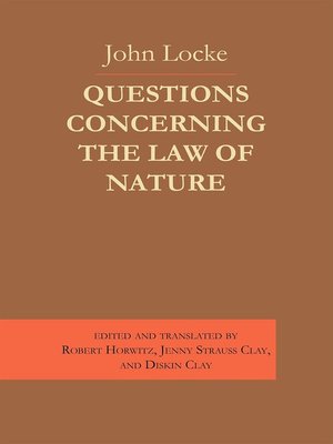 cover image of Questions Concerning the Law of Nature